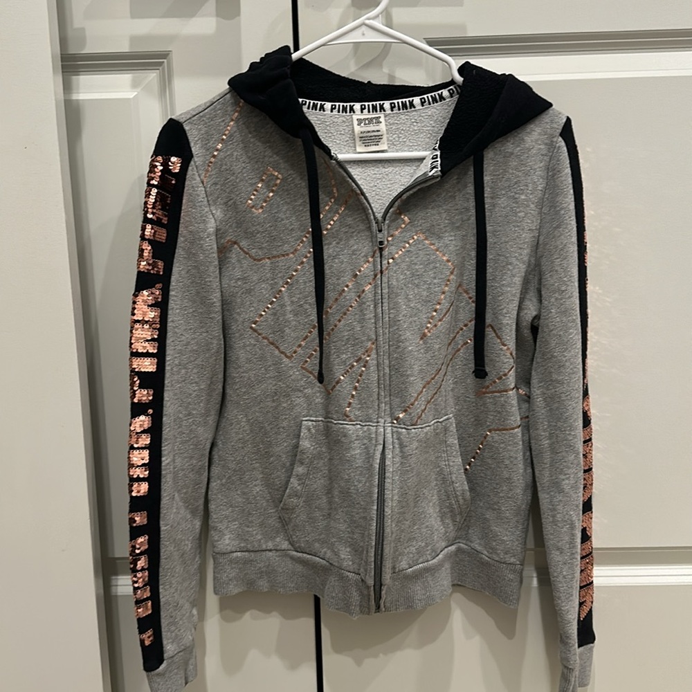 Pink Victoria Secret Full Zip Up Hoodie